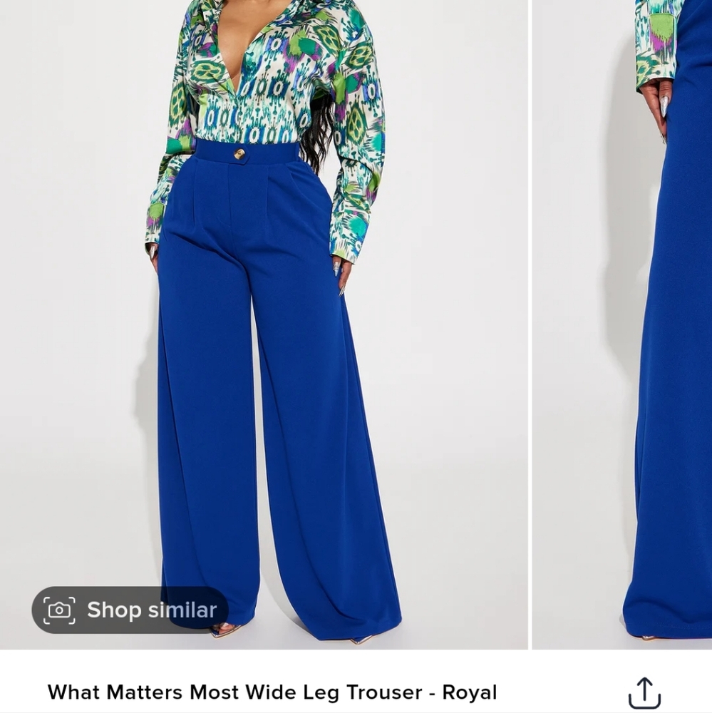 Fashion Nova Blue Wide Leg Pants